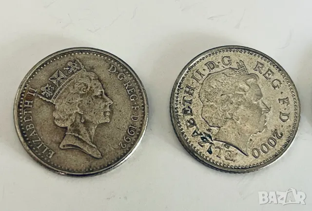 4 монети от 10 пенса (10 pence) - Великобритания, снимка 3 - Нумизматика и бонистика - 47591771