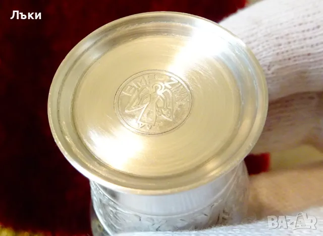 Чаша от калай с релефни флорални мотиви. , снимка 5 - Антикварни и старинни предмети - 48716758