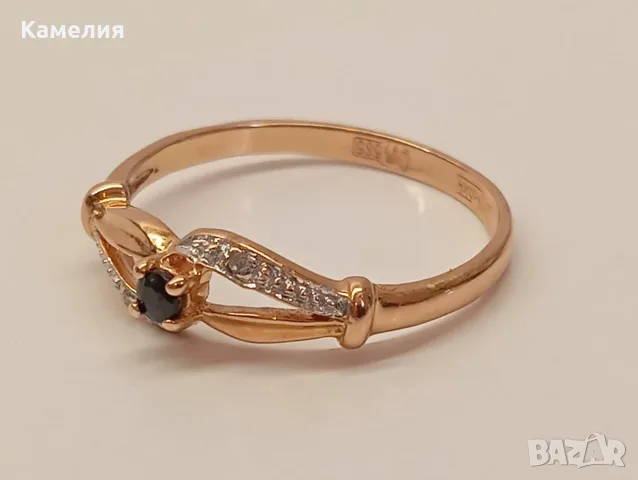 Руско злато. Пръстен с брилианти , снимка 11 - Пръстени - 55884497