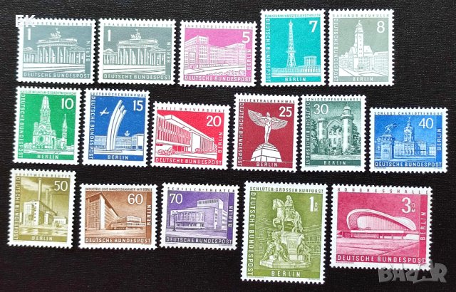 Берлин, 1956 г. - пълна серия чисти редовни марки, архитектура, 1*47