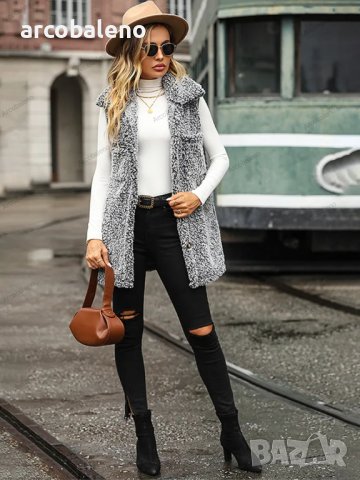 Дамска модна свободна жилетка без ръкави, 3цвята , снимка 4 - Жилетки - 42451050