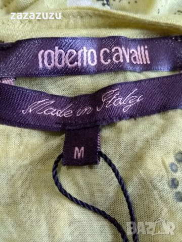 ROBERTO CAVALLI дамска блуза, цвят лимонено жълто, снимка 6 - Тениски - 35930667