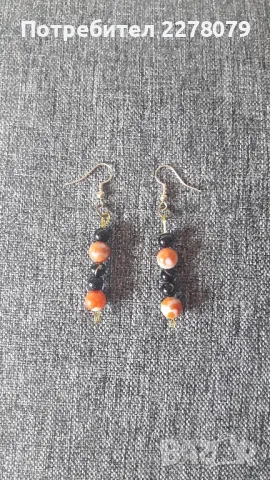 Обеци от ахат и оникс - ръчна изработка, снимка 1