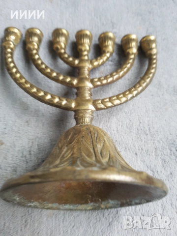 Еврейски свещник менора, снимка 2 - Антикварни и старинни предмети - 52375018