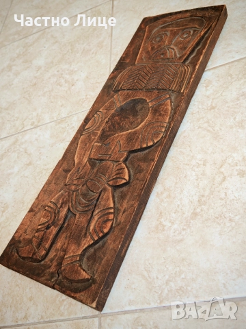 Старинна Тревненска Дърворезба Кукер 1973 г., снимка 4 - Антикварни и старинни предмети - 51797596