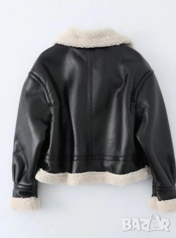 Дамско мотоциклетно късо темпераментно кожено палто с висока яка, снимка 6 - Якета - 44307223