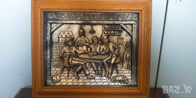 Картина в дървена рамка 35.5х30, снимка 3 - Антикварни и старинни предмети - 42366779