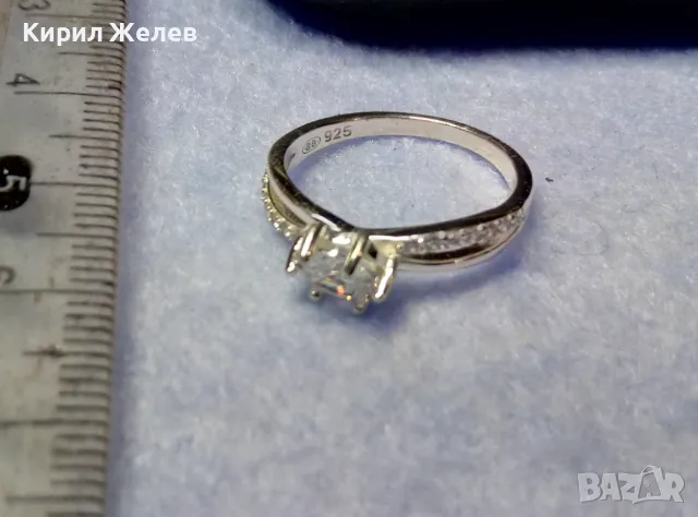 МАРКОВ ДИЗАЙНЕРСКИ СКЪПОЦЕНЕН ГОДЕЖЕН СРЕБЪРЕН ПРЪСТЕН РОДИРАНО СРЕБРО 925 с ИСКРЯЩИ ЦИРКОНИ 27105, снимка 6 - Пръстени - 50416523