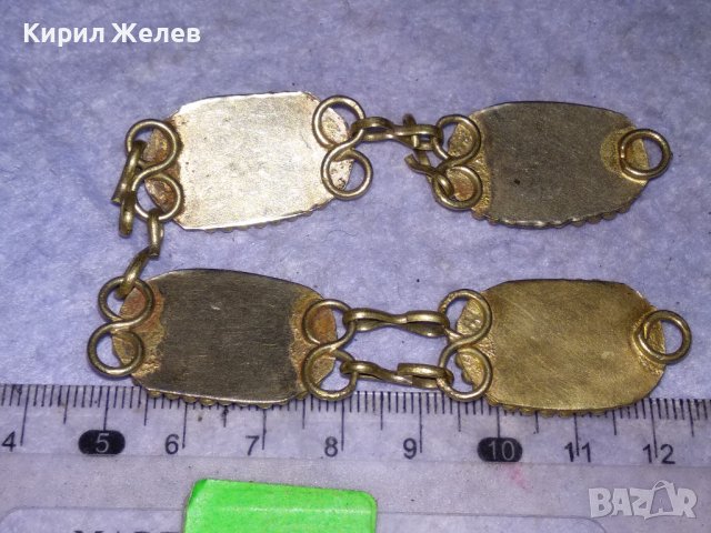 СТАРА ОСМАНСКА ПОСРЕБРЕНА БРОНЗОВА ЕТНО ГРИВНА с ШЛИФОВАН КРАЛСКИ СЕДЕФ ЛИПСВА ЗАКОПЧАЛКАТА! 38454, снимка 5 - Антикварни и старинни предмети - 41396037