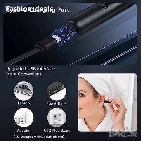 Нов Комплект за отстраняване на ушна с камера черни точки отоскоп, снимка 7 - Други - 42020235