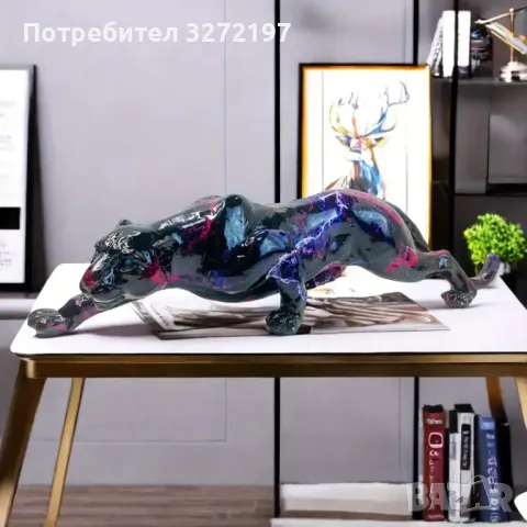 Ръчно изработена Статуетка от Смола - Ягуар, снимка 4 - Статуетки - 48274616