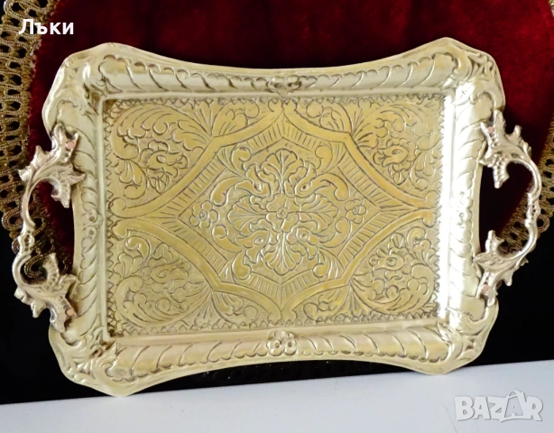 Бронзов поднос,плато с приказни орнаменти. , снимка 5 - Антикварни и старинни предмети - 51597035