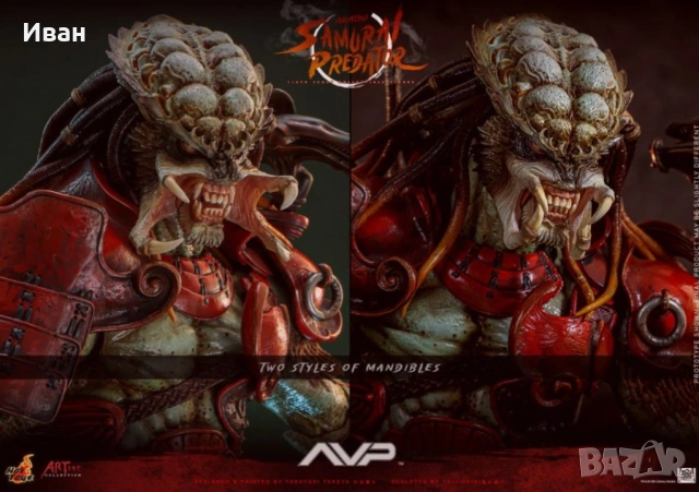 Hot Toys - Колекционерска фигурка на Akaoni Samurai Predator Deluxe version - нови !, снимка 8 - Колекции - 53812599