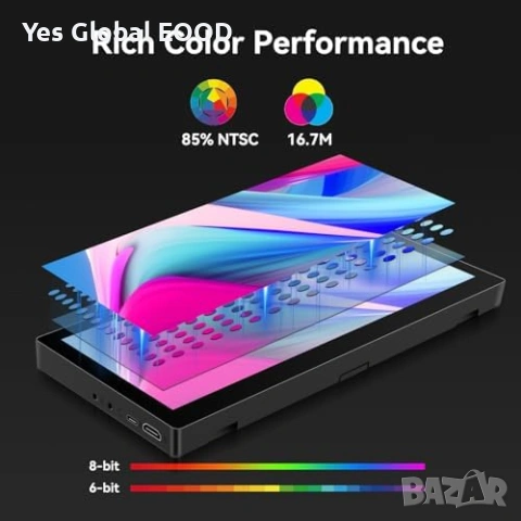 10.3" Touch монитор 1920x720 IPS HDMI USB-C, снимка 7 - Монитори - 53615409