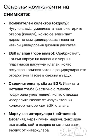 Всмукателен Колектор ЕГР Клапан ВАГ Груп 1.9 ТДИ (98-05г) Vsmukatelen Kolektor EGR VAG Group 1.9TDI, снимка 4 - Части - 55977635