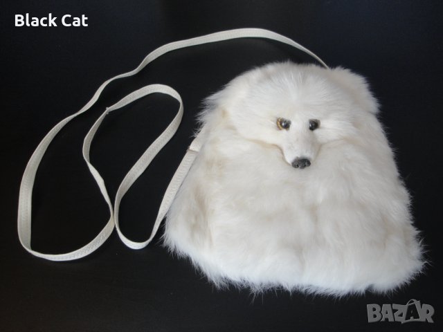 Нова луксозна кожена дамска чанта / раница, естествена кожа с косъм от бяла / полярна лисица, пух, снимка 9 - Чанти - 38707008