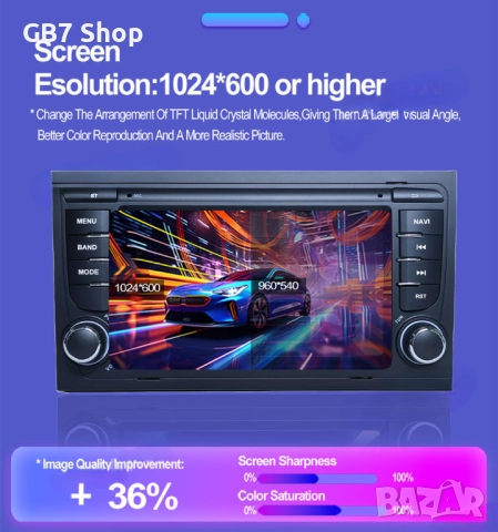 Мултимедия за Audi A4 2Din 7-инчa *Android|Carplay | Bluetooth |GPS навигация | Bluetooth | MP5 плей, снимка 9 - Аксесоари и консумативи - 52740694