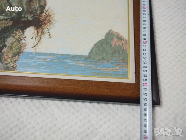 Гоблен - Момичето на скалата 63х81см, снимка 2 - Други стоки за дома - 53598001