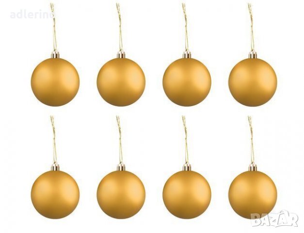 Коледни топки комплект, 100 бр и златна звезда, топки за елха, Коледна декорация, златисти, снимка 2 - Декорация за дома - 35742039