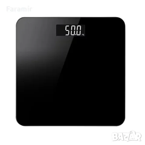 Кантар Smart Pulse с USB зареждане, LED дисплей, Автоматично включване, Слим дизайн, Закалено стъкло