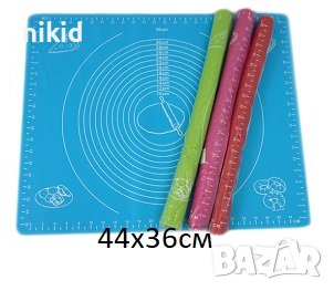 44х36см незалепваща силиконова подложка килимче за точене печене и работа с тесто фондан