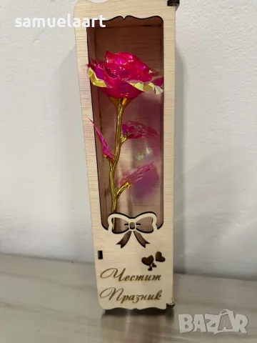 Гравирана подаръчна  кутия с роза!, снимка 11 - Изкуствени цветя - 47669131
