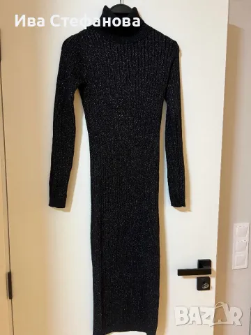 Нова еластична ежедневно елегантна рокля рипс миди midi модерна дължина блясък , снимка 2 - Рокли - 48657145