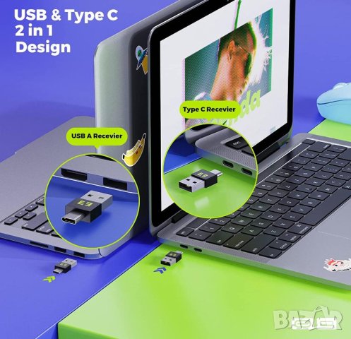 Linux MAC Windows USB 4.0 & iPad Android Type C Air Drive Mouse Jiggler Moji Фалшива Мишка Симулатор