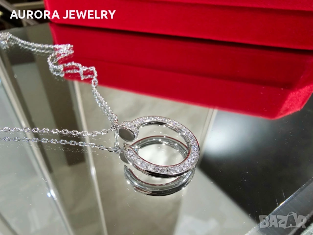 CARTIER Nail Juste un Clou Silver Paved Diamonds Дамско Колие Пирон