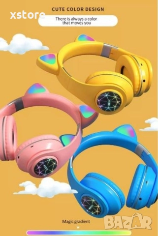 Котешки детски слушалки, Безжични, LED цветни светлини , снимка 15 - Други - 52796495