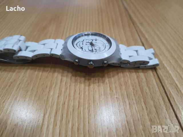 Swatch Full-Blooded White Skull SVCW4000AG – Irony Diaphane Chrono, 43mm, Swiss Made, снимка 2 - Мъжки - 53624026