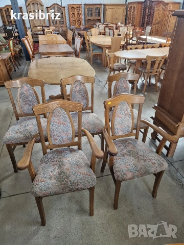 К-т Масивни Столове-5бр -2 с Подлакътници-внос от Германия!