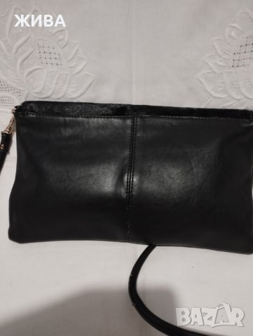 ЕСТЕСТВЕНА КОЖА с косъм - черна, дамска чанта през рамо, снимка 4 - Чанти - 41682773