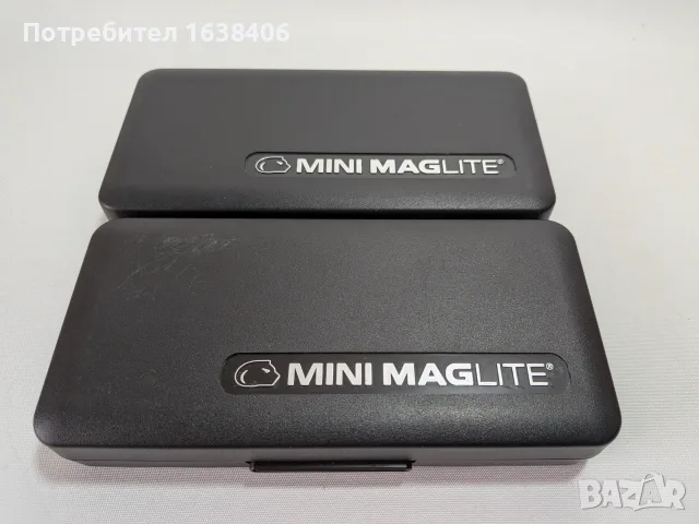 Оригинален фенер Mini Maglite AA (USA) – Сребрист / Тъмнозелен в кутия