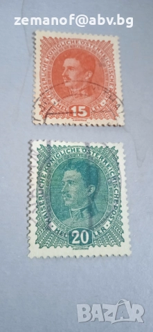 Марки Австрия  1917г  дебела  хартия