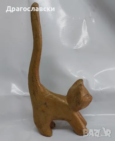 Котка 34 см висока от папие маше, клоун на скейтборд, фигура статуетка, бебе, снимка 1