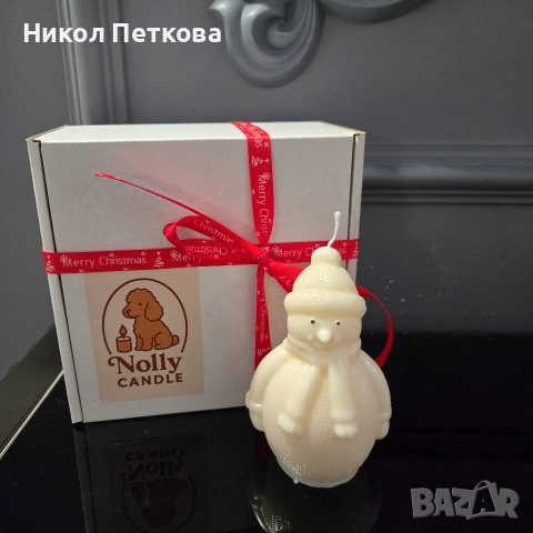 Коледни соеви свещи, снимка 2 - Ръчно изработени сувенири - 52774310