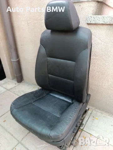 Седалка BMW E60 E61 Шофьорска черна кожена седалка за БМВ Е60 Е61 BMW E60 E61 кожен салон