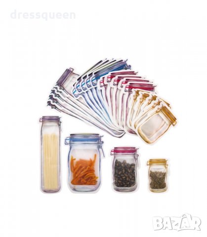 3022 КОМПЛЕКТ 10 БРОЯ ТОРБИЧКИ ЗА СЪХРАНЕНИЕ С ДИЗАЙН НА БУРКАН, снимка 4 - Кутии за съхранение - 34257208