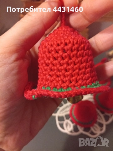 Плетени на една кука камбанки със звънчета, снимка 3 - Декорация за дома - 53485130