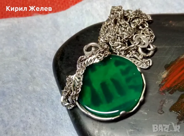 ИТАЛИАНСКИ ДАМСКИ МЕДАЛЬОН от СРЕБРО и СТЪКЛЕНА ПАСТА Paste Vitree Със СРЕБЪРНА 925 ВЕРИЖКА 25868, снимка 14 - Колиета, медальони, синджири - 49913225