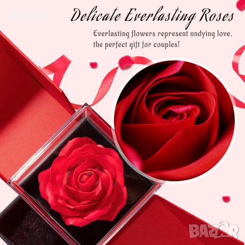Taozoey Подарък  за жени, вечна роза в елегантна кутийка с чекмедже, снимка 7 - Подаръци за жени - 44393279