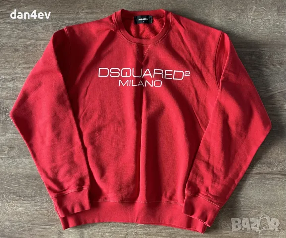 Чисто нови оригинални суитшърти DSQUARED2 Milano Crewneck – Черен и Червен, снимка 6 - Суичъри - 55601408