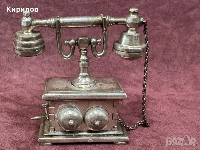 Ретро Телефон сребро-0,800., снимка 5 - Антикварни и старинни предмети - 56123958