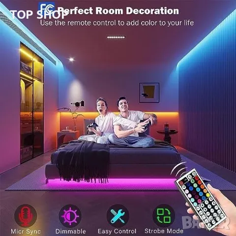 Нова 30M LED лентови светлини 2 ролки по 15M Дом Хол Спалня Осветление, снимка 2 - Лед осветление - 49321376