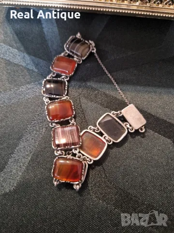 Уникална изключително красива антикварна сребърна гривна , снимка 6 - Антикварни и старинни предмети - 49175611