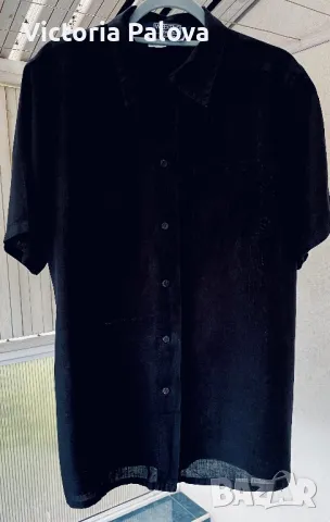 WEEKEND MAX MARA оригинал черна риза  лен 100%, снимка 5 - Ризи - 49811816