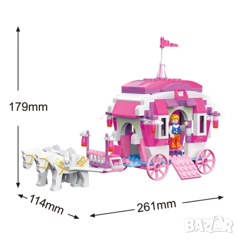 Конструктор Замък с каляска, снимка 3 - Конструктори - 52887694