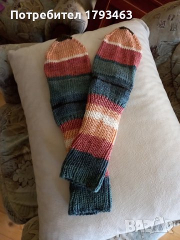 Ръчно плетени мъжки чорапи размер 45, снимка 2 - Мъжки чорапи - 41767608