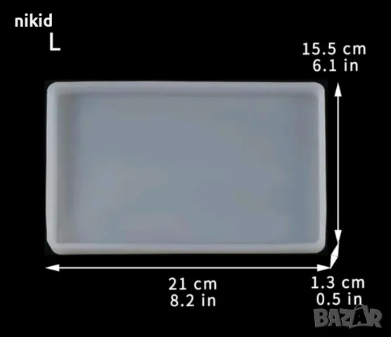 Голям правоъгълник основа плитка форма силиконов молд за смола гипс и др, снимка 2 - Форми - 27598683